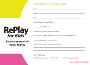 The RSVP card for the event